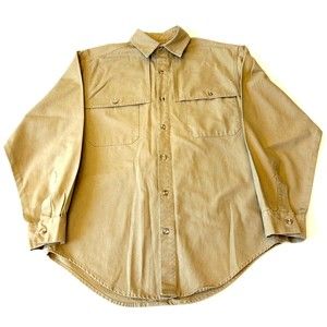 The Australian Outback Collection Buttton Down Shirt Mens S Tan Long Sleeve  USA